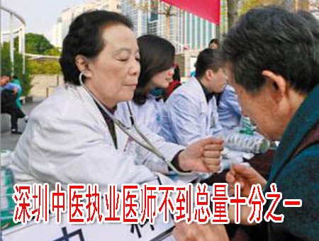 深圳中医执业医师不到总量十分之一